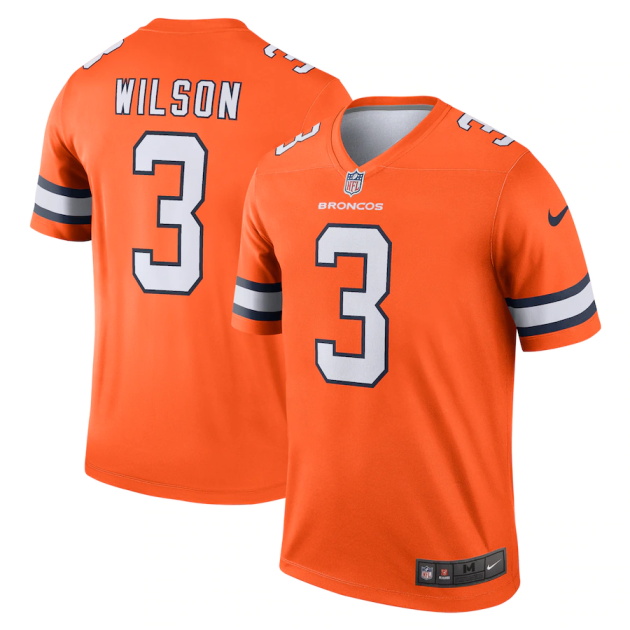 mens nike russell wilson orange denver broncos alternate legend jersey